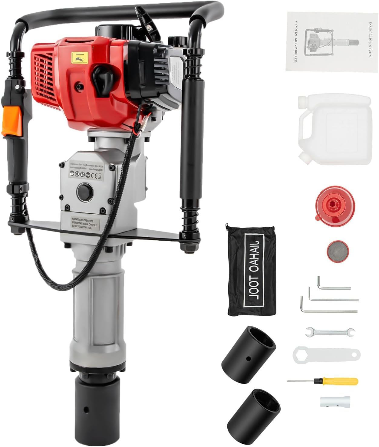 T Post Driver, Post Pounder, 52CC 2-Stroke Gas Powered Fence Post Driver, 2.5HP Heavy Duty Gasoline Post Hammer with