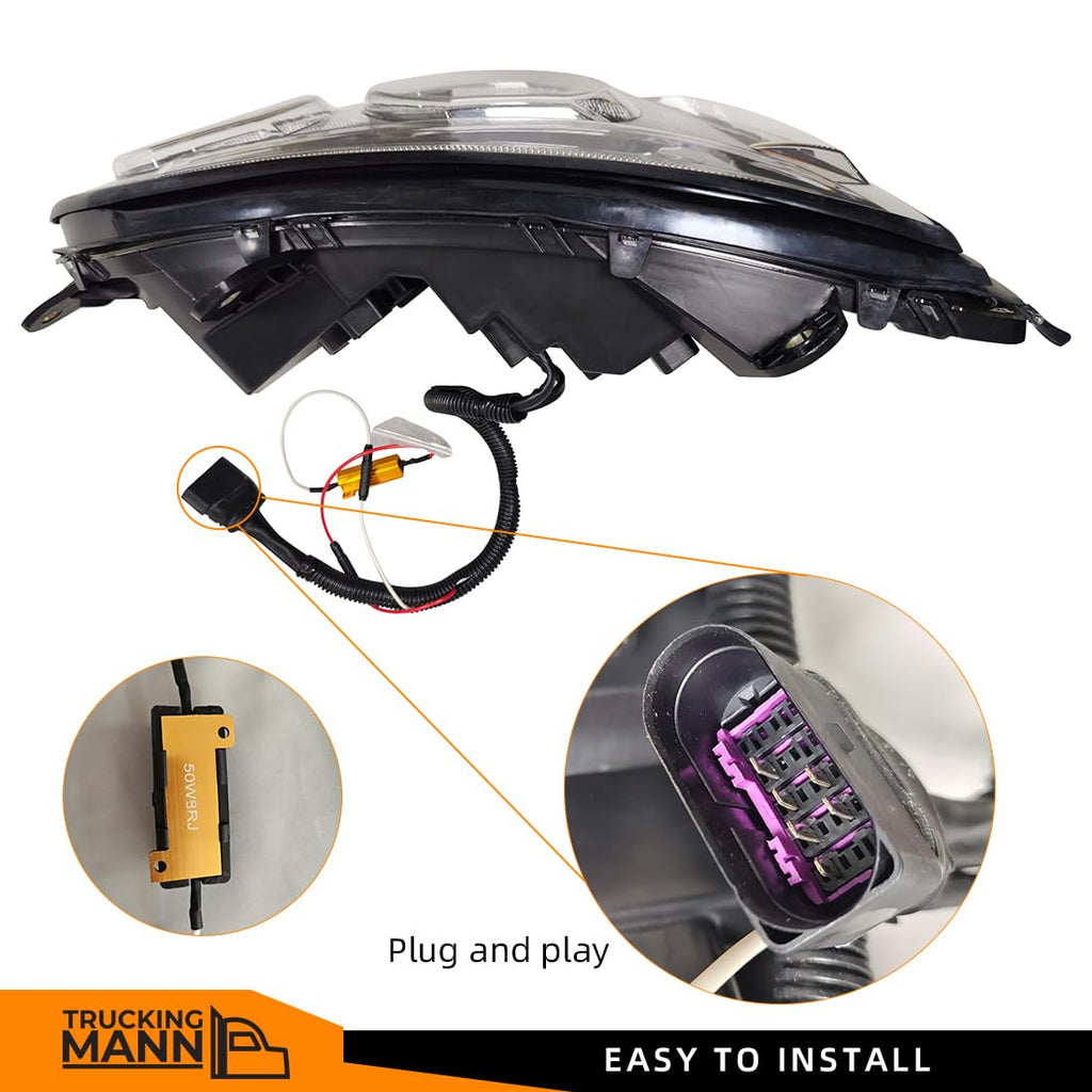Full LED Headlights Compatible with Kenworth T660 08-19 Pair