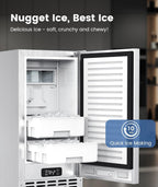 Nugget Ice Machine, Commercial Undercounter Ice Maker