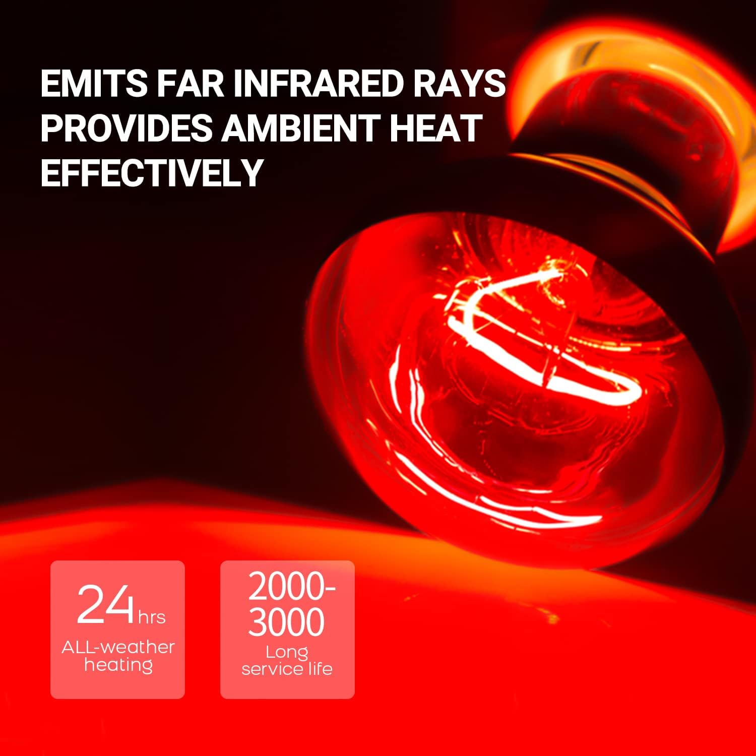 75W Reptile Heat Lamp Bulb, 2PCS Day & Night Basking Spot Light Combo Pack Includes Infrared Heat Lamp and UVA