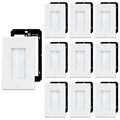 FGB Brush Wall Plate with Low Voltage Mounting Bracket, White, 10 pack