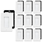 FGB Brush Wall Plate with Low Voltage Mounting Bracket, White, 10 pack