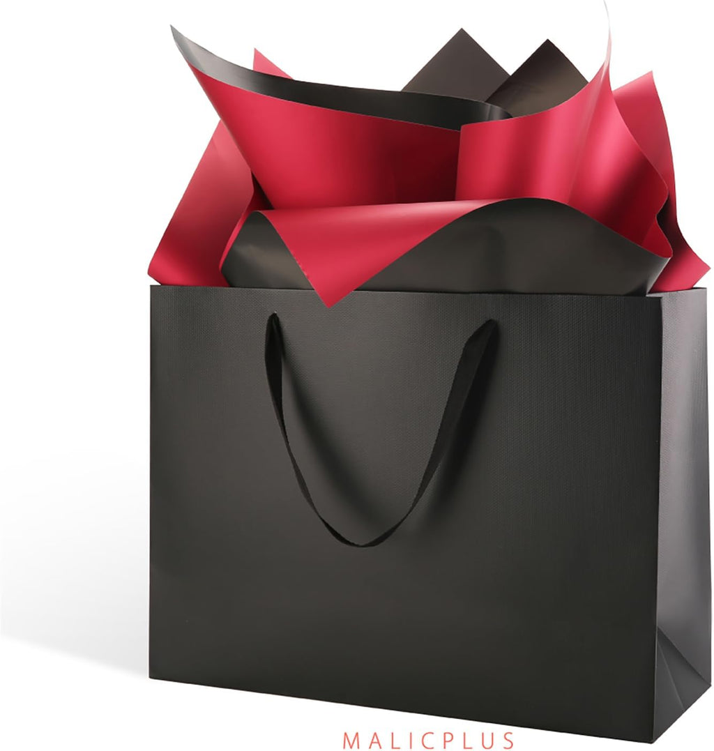 Extra Large Black Gift Bags with Handles,16x6x12 Inch,12 Pack
