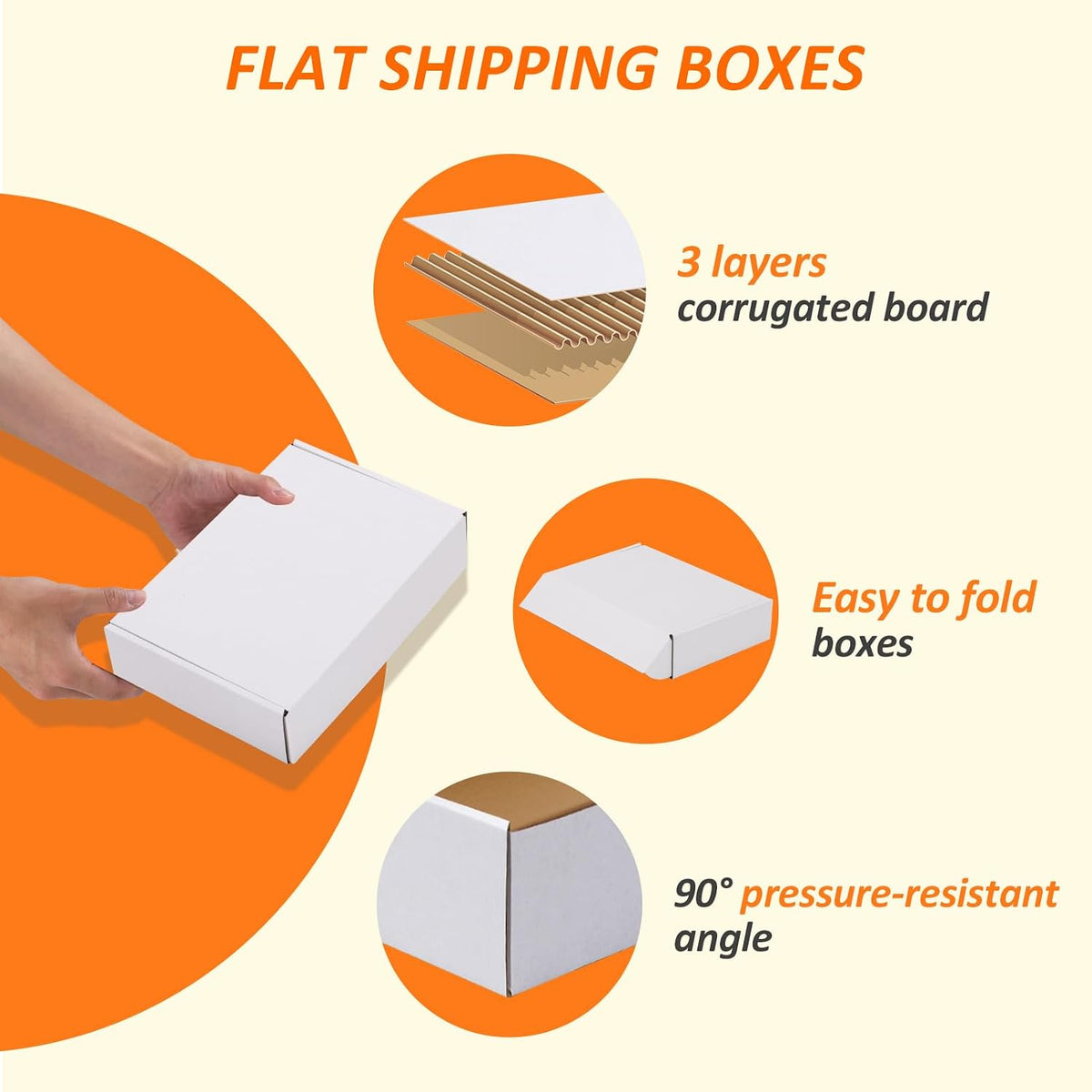 9x6x2 Shipping Boxes Set of 60, White Corrugated Cardboard Mailer Box for Packing Small Business