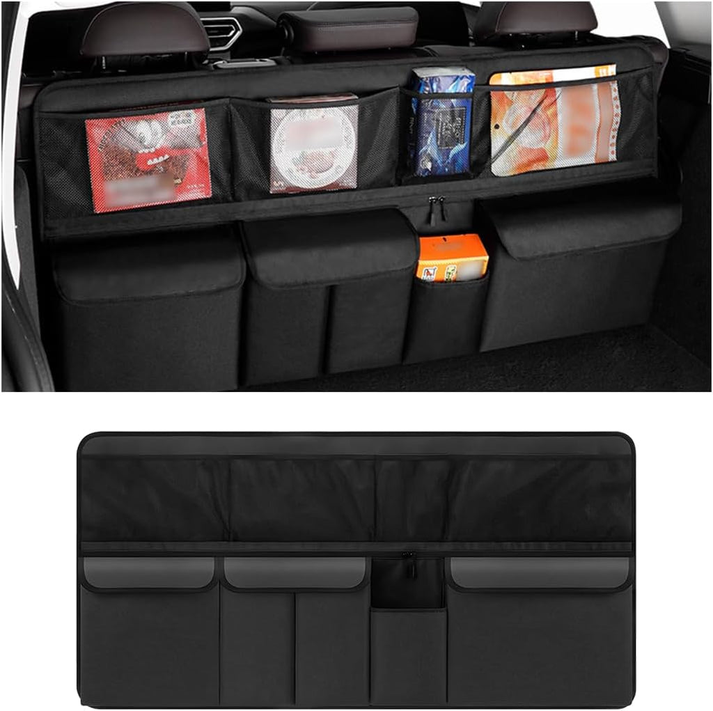 Car Trunk Organizer, Large Capacity Vehicle Backseat Hanging Storage Bag with 9 Pocekt, Space Saving Auto Seat Back