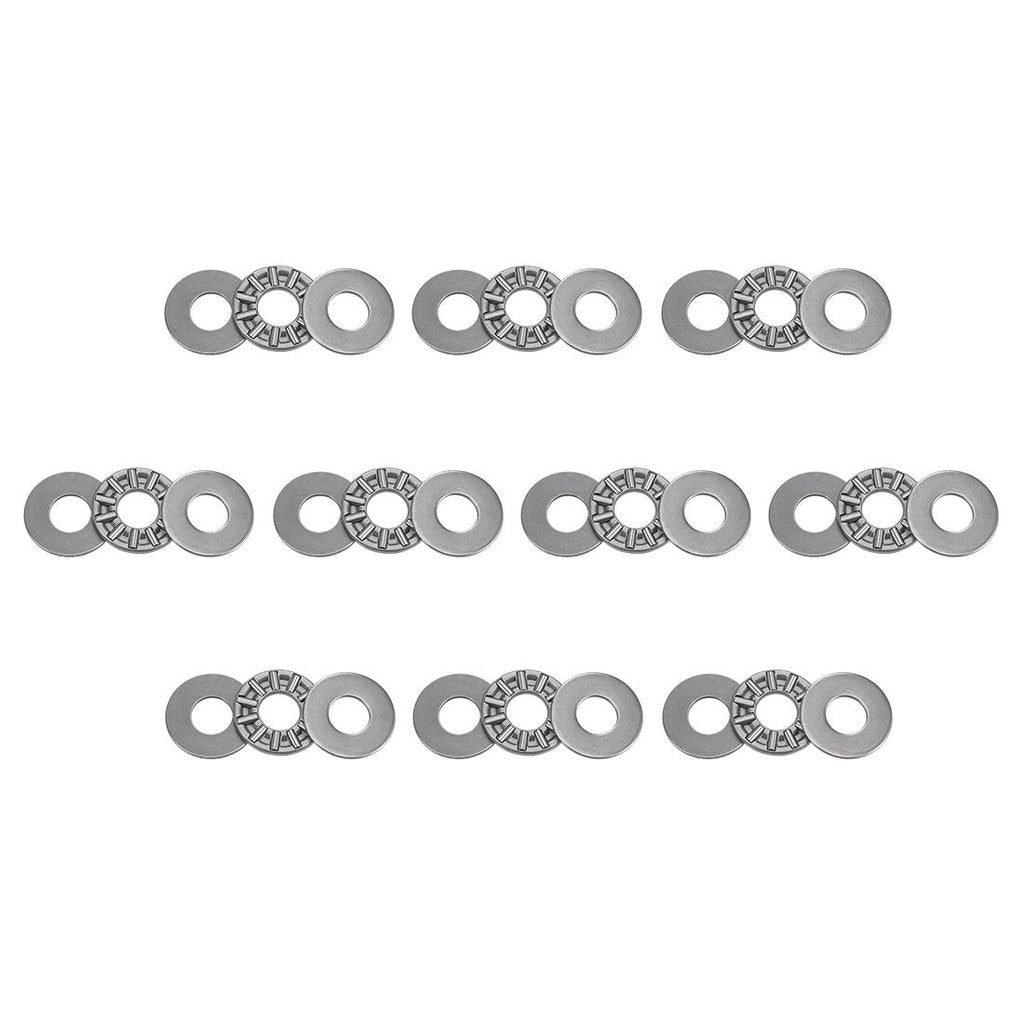 uxcell AXK0819 Thrust Needle Roller Bearings with Washers 8mm Bore 19mm OD 2mm Width 10pcs