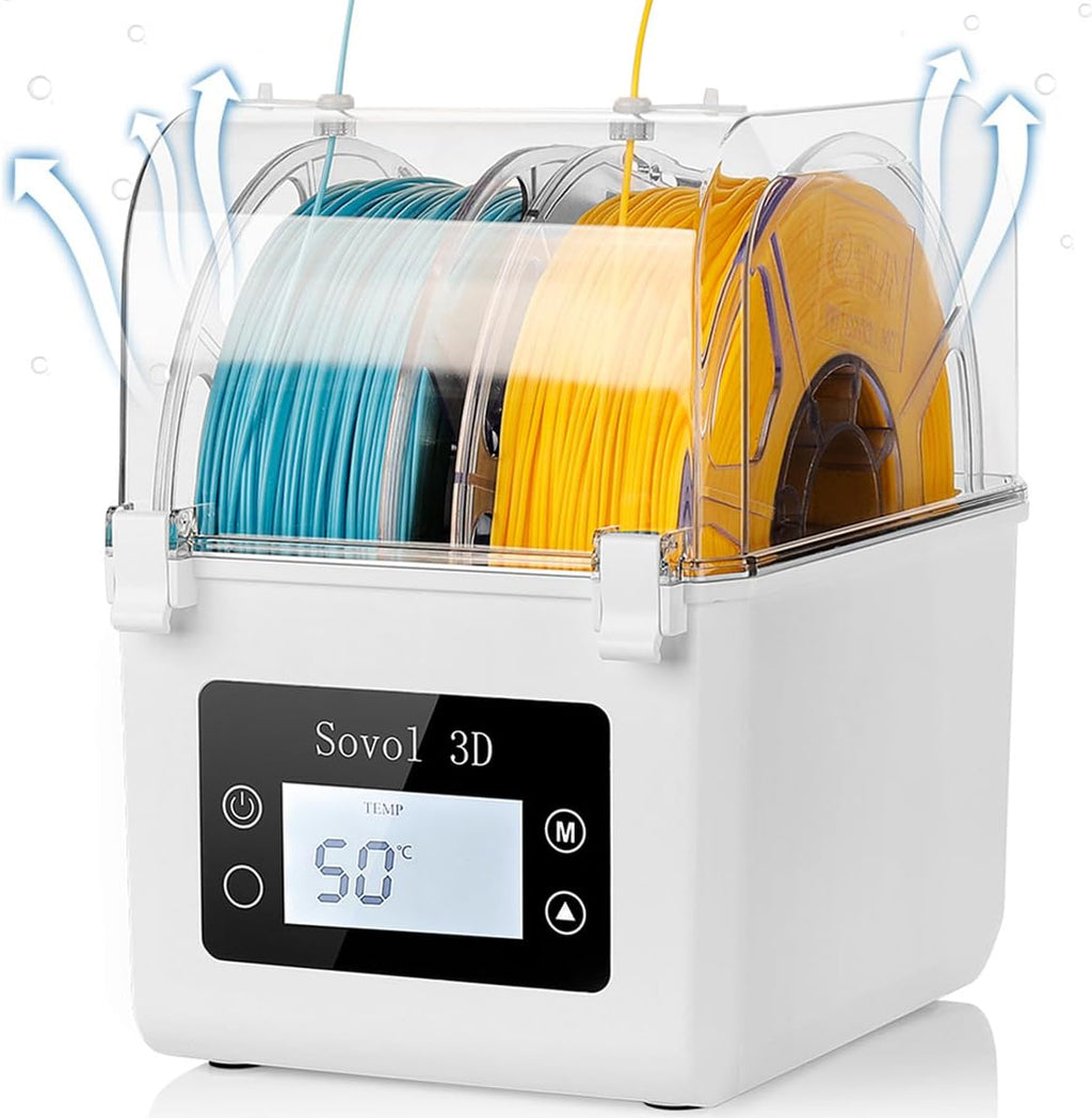 Filament Dryer 2026, SH01 Filament Dehydrator 3D Printer Spool Holder with Upgraded Fan, Dry Box for Keeping Filament