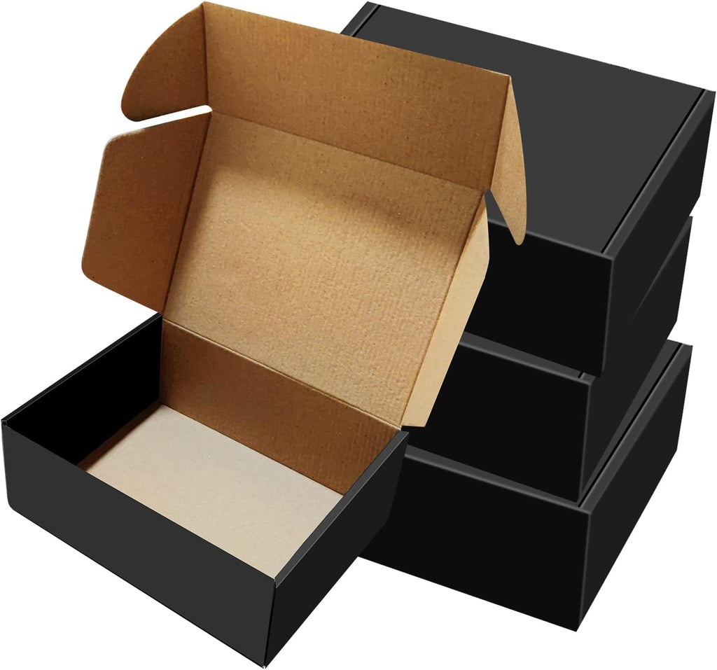 30 Pack 9x6x4 inch Black Shipping Boxes, Corrugated Cardboard
