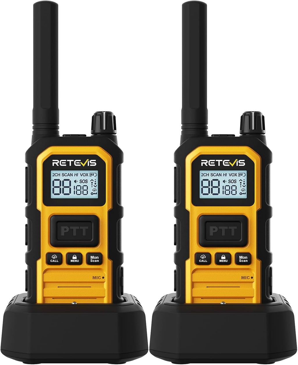 RB48PLUS GMRS Walkie Talkies Long Range,IP67 Waterproof 2 Way Radio | Repeater Capable, Dual PTT, Vibration Alert