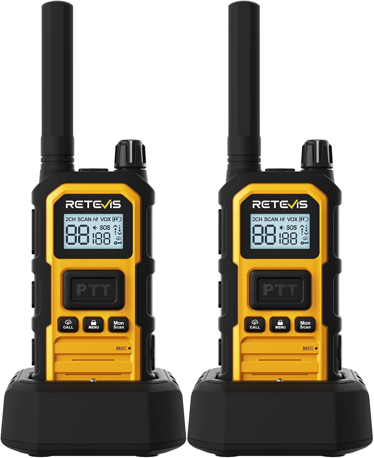 RB48PLUS GMRS Walkie Talkies Long Range,IP67 Waterproof 2 Way Radio | Repeater Capable, Dual PTT, Vibration Alert
