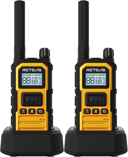RB48PLUS GMRS Walkie Talkies Long Range,IP67 Waterproof 2 Way Radio | Repeater Capable, Dual PTT, Vibration Alert