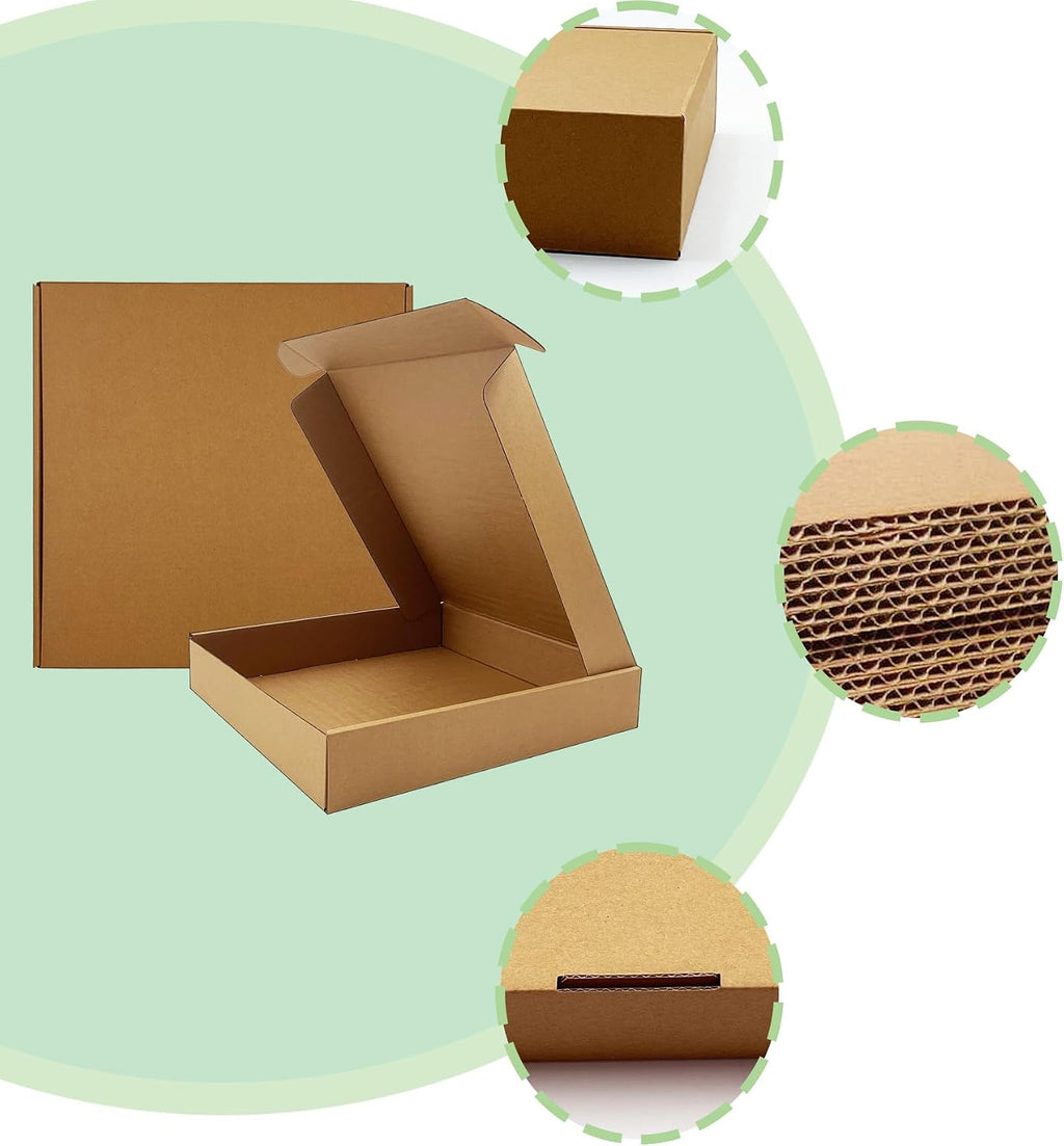11x11x2 inch Shipping Boxes 20 Pack, Brown Corrugated Cardboard Mailer Box
