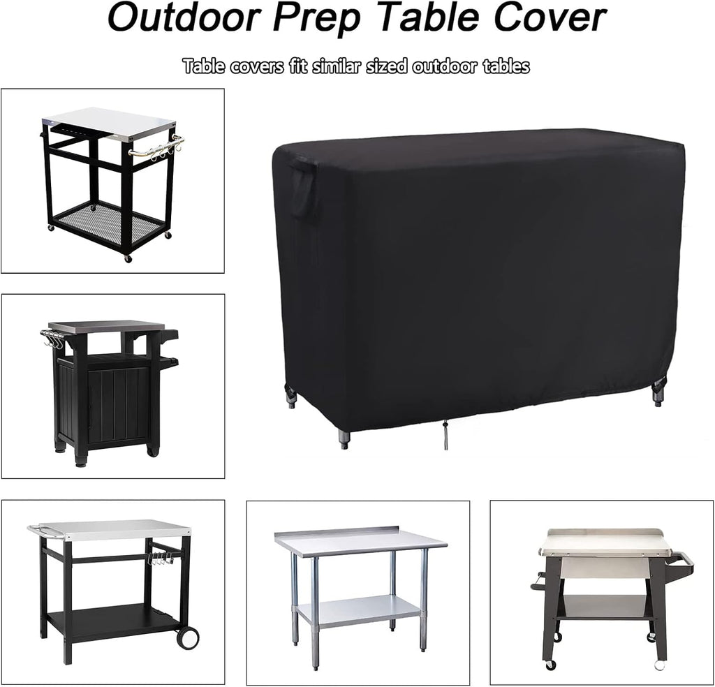 Outdoor Prep Table Cover Waterproof for Metal BBQ Cart Table 48x24