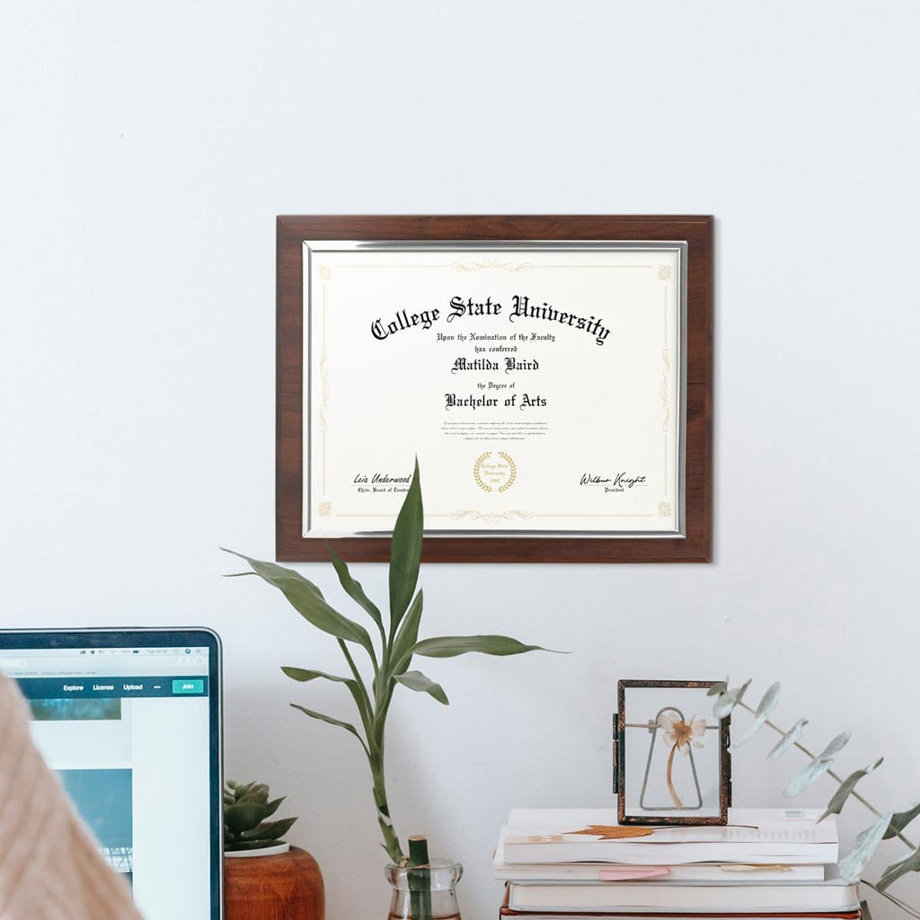 Certificate Frame Plaque, Diploma Frame, 8.5 x 11 Slide In | PlaqueMaker Certificate Plaque Award Frame 8.5 x 11