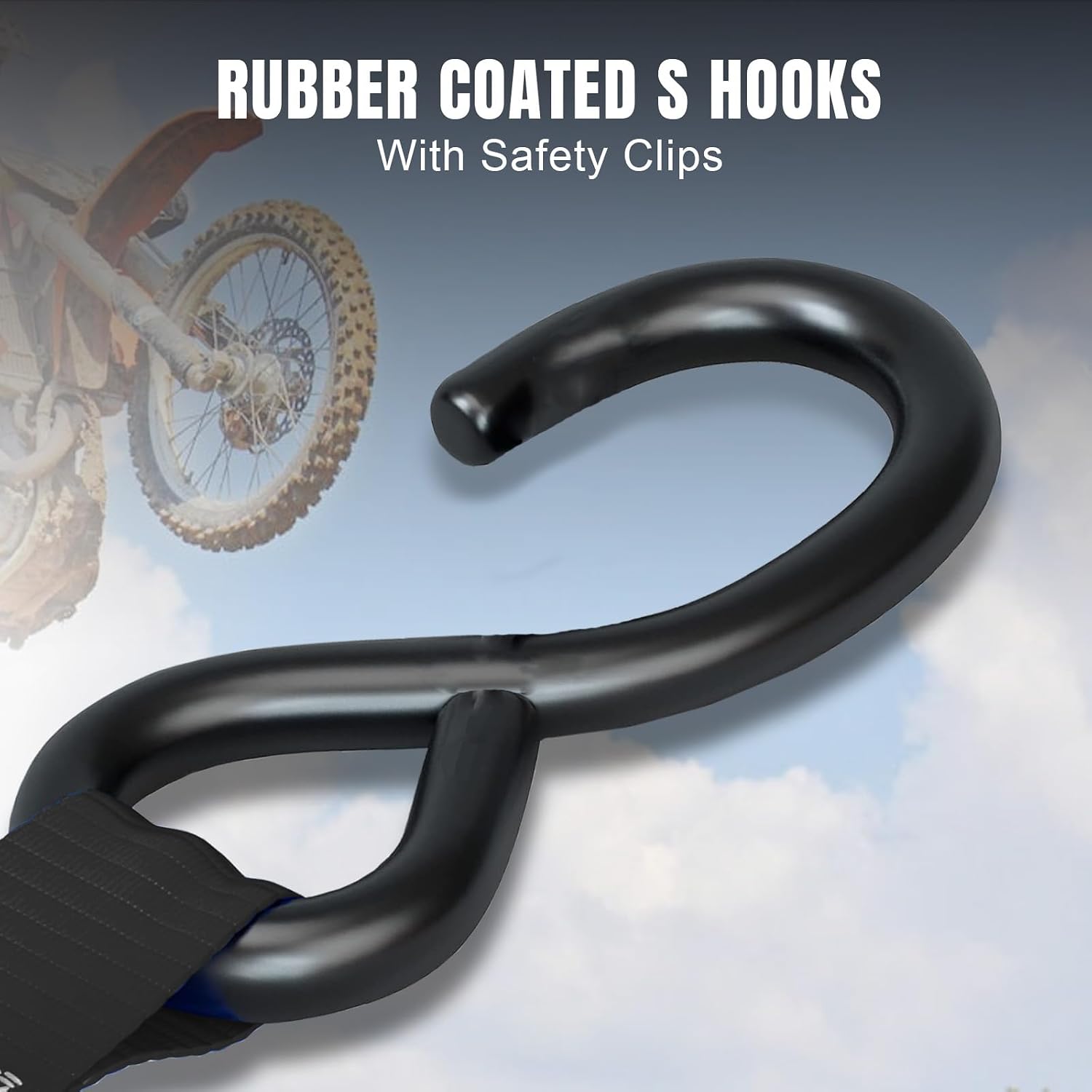 Ratchet Tie Down Straps Set,1500 lbs Break Strength, 1" x 15' Heavy Duty Ratchet Straps with 4X Soft Loops Padded