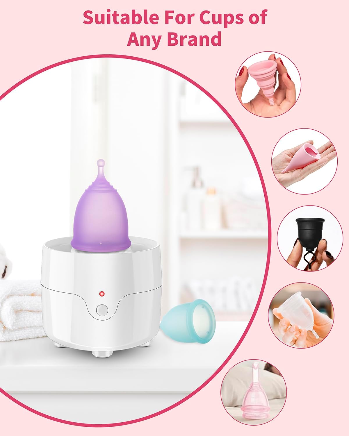 Reusable Menstrual Cup (Small & Large Size) Set of 2, Soft Silicone, Low or High Cervix, Safe Period Cup, Heavy &