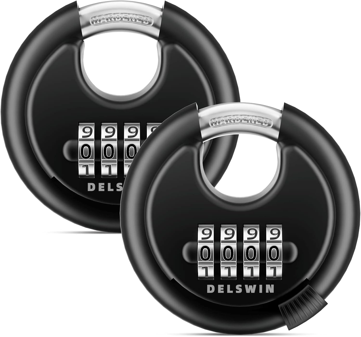 4-Digit Disc Combination Lock Outdoor - Heavy Duty Combination Padlocks with Hardened Steel Shackle Weatherproof