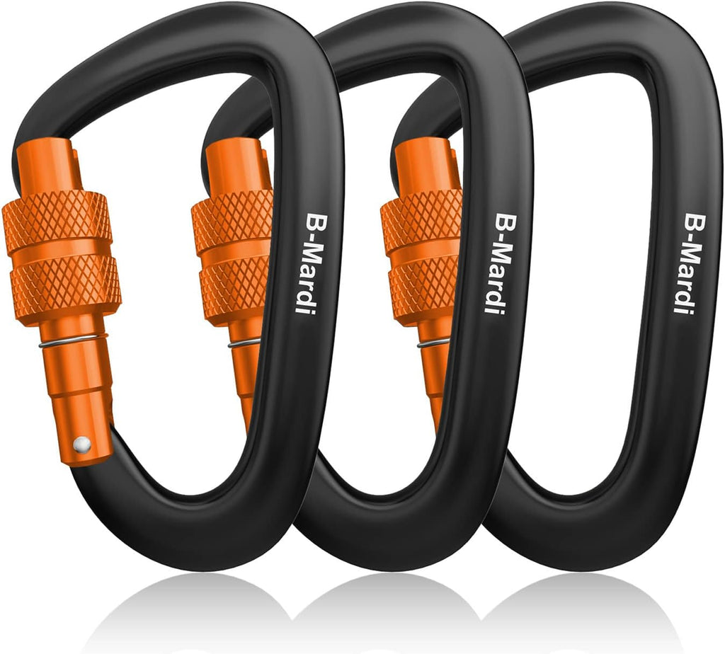 Carabiner Clips Heavy Duty 12kN (2697 lbs)-Lightweight Locking Carabiners for Camping, Hiking, Hammock, Dog Leash