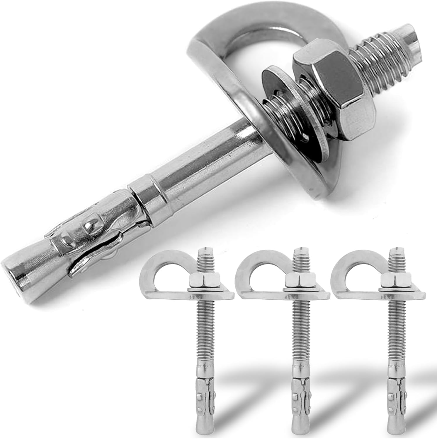 Climbing Holds Anchor Set - 3PCS - Stainless Steel Bolt Hanger and Bolt Heavy Duty Climbing Holds Weight 2500KG for