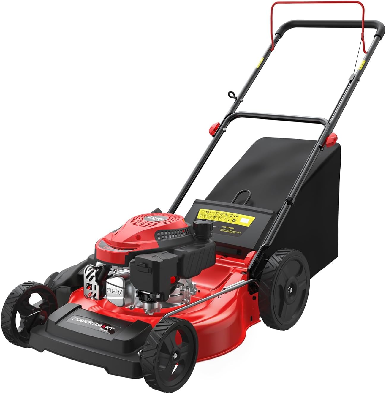 EasyGlide 21-Inch Gas Lawn Mower, 144cc 4-Stroke OHV Engine, Push Walk-Behind, 3-in-1 Mulch/Bag/Side Discharge, Steel
