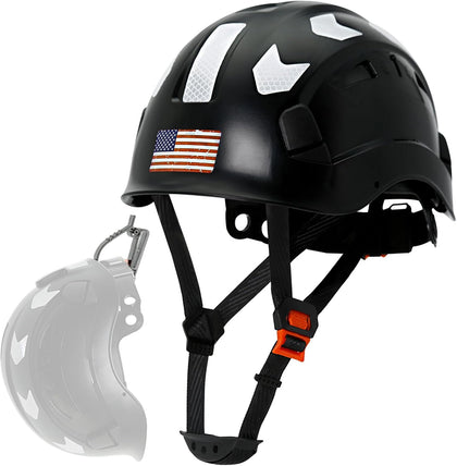 Construction Safety Hard Hat - ANSI Z89.1 Type Ι OSHA Approved Safety Helmets with Chin Straps Lightweight Reflective
