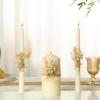 3 Pcs Unity Candles Wedding Ceremony Set,Rustic Style