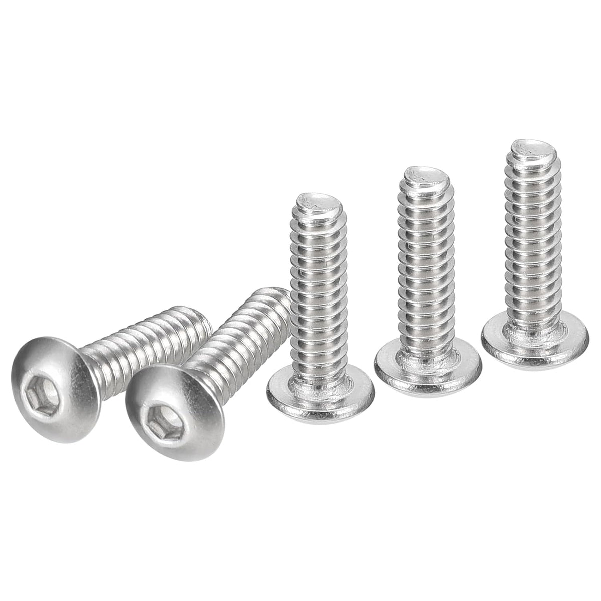 DTGN #6-32x1/2 Button Head Socket Cap Screws - 100Pack - Good for Machine - 304 Stainless Steel 18/8 - Hex Drive Full Thread UNC Fasteners