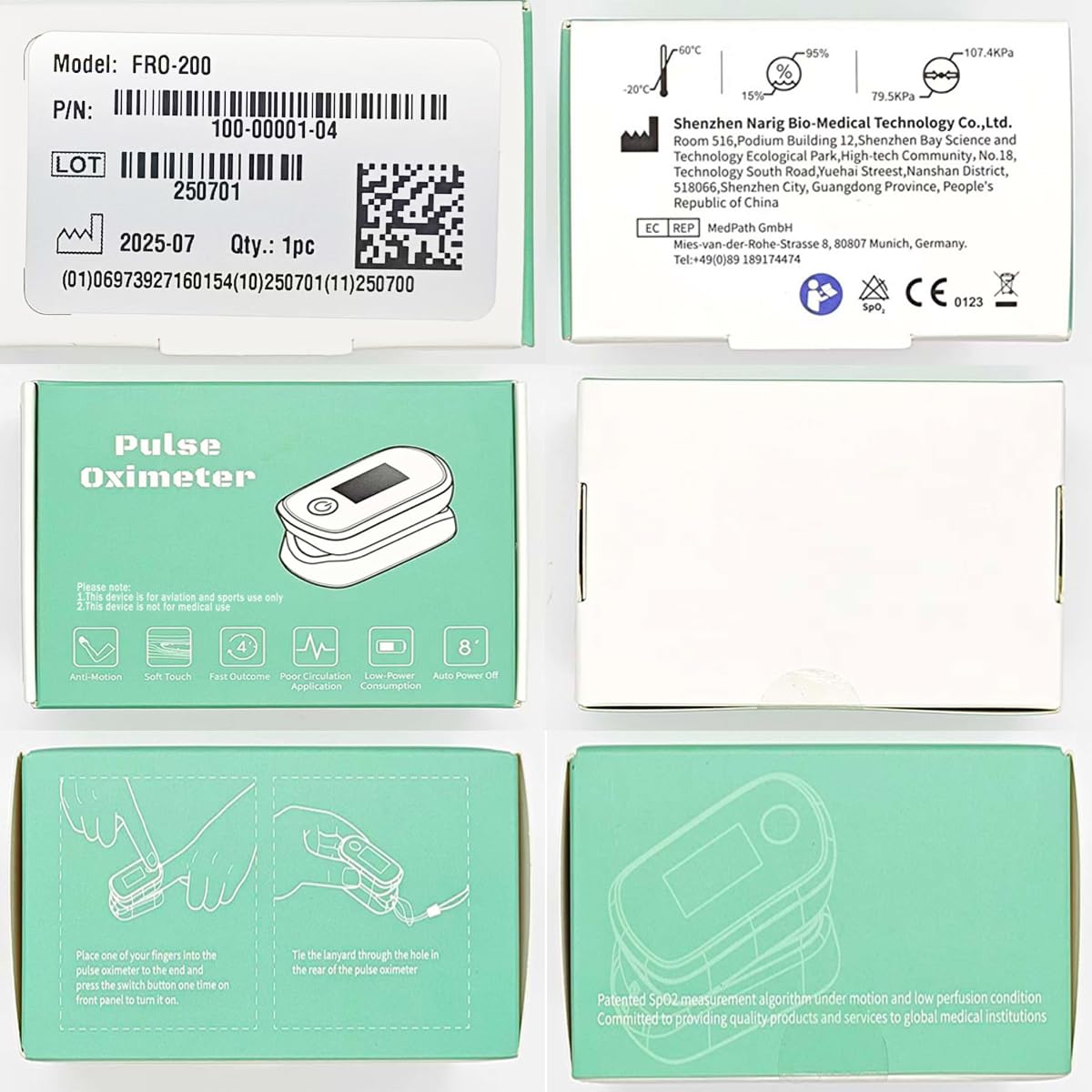 Pulse Oximeter with Respiration and OLED Display, Oximetro Fingertip Oxygen Monitor for Accurate SpO₂ and Respiration