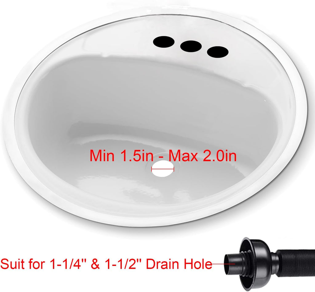Bathroom Sink Drain Kit with Flexible P-Trap Pipe Bathroom Sink Drain Pipe | for 1-1/4" and 1-1/2" Hole, No Leakage