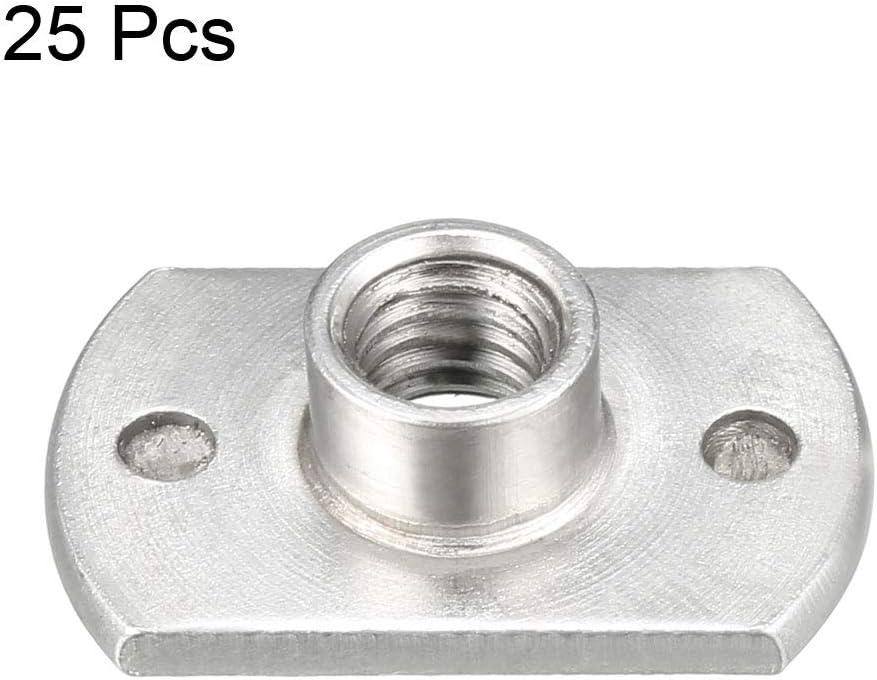 uxcell M6 Carbon Steel Slab Base T-Shaped 2 Projection Weld Nuts Pack of 25