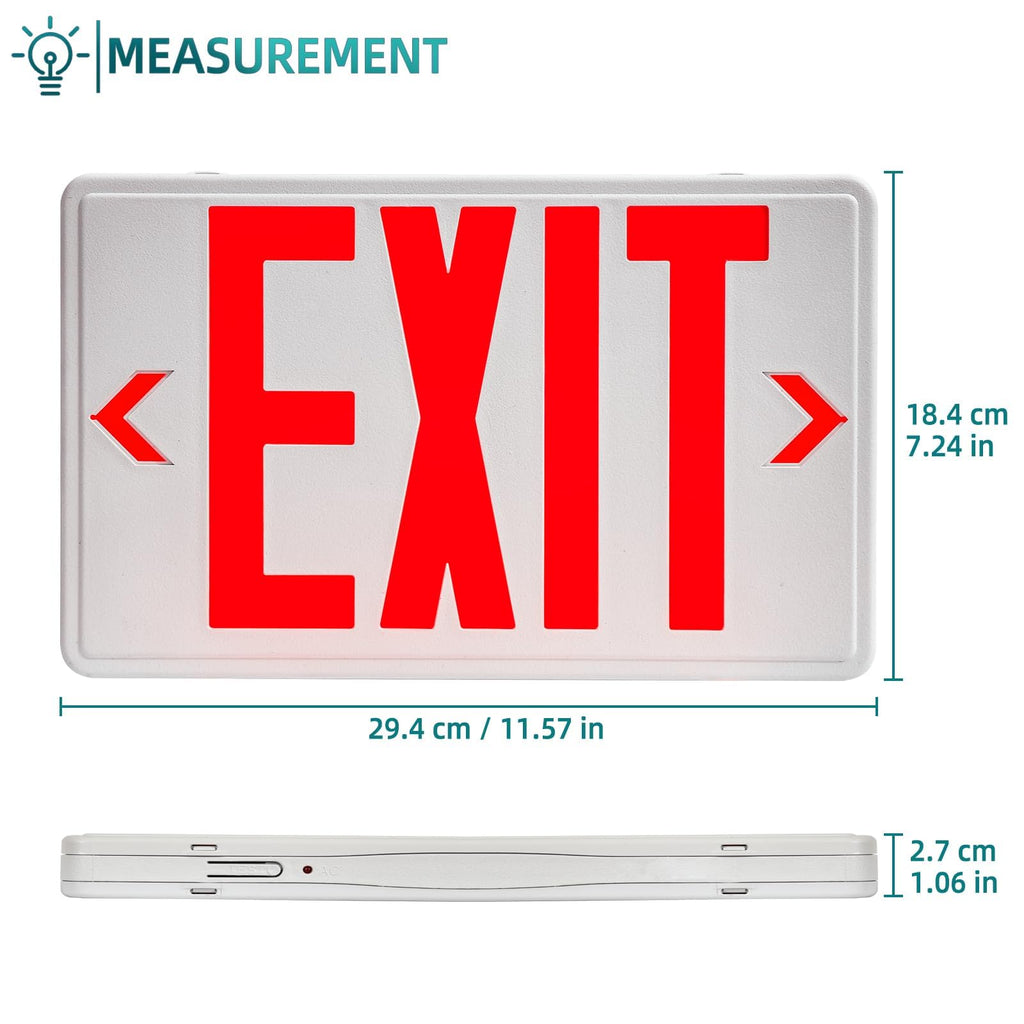 Universal Red Light LED Exit Sign OSHA Commercial, 6 Pack
