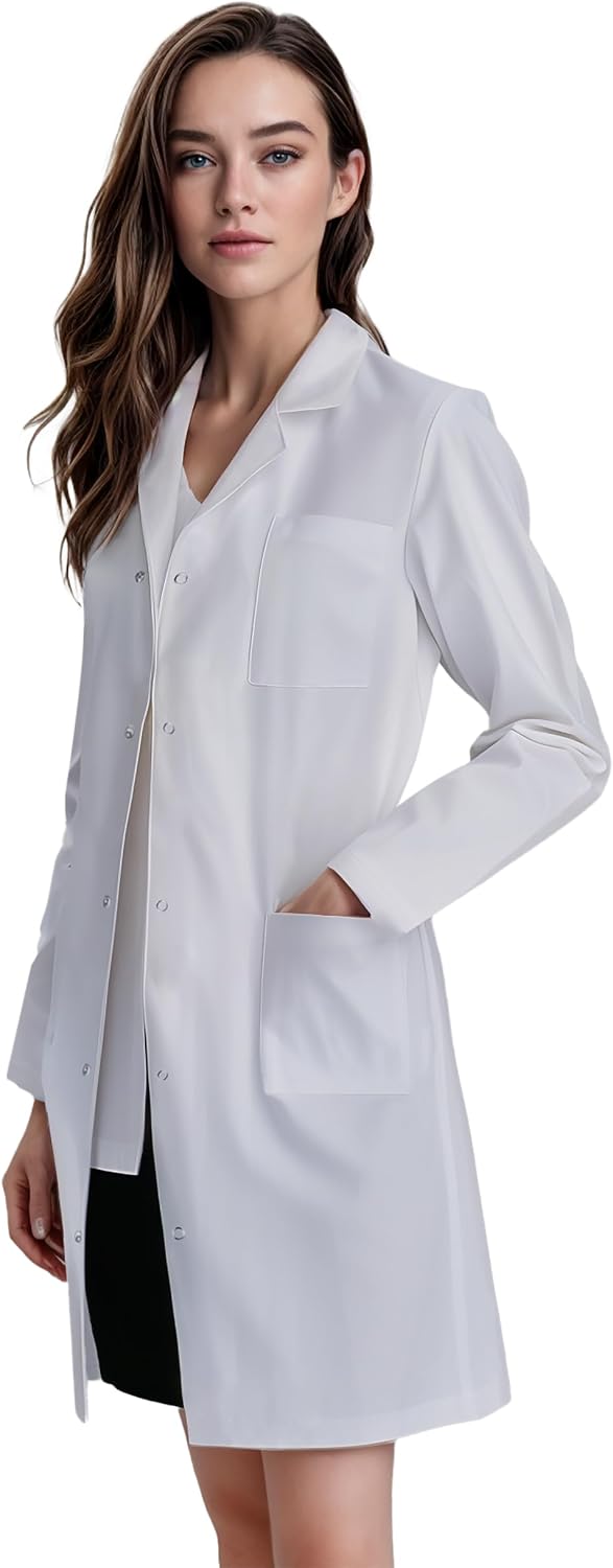 Lab Coat for Men and Women, 40 Inch Relaxed Fit, 3 Pockets, Doctor Medical Coat Nurse Technician Vet Student