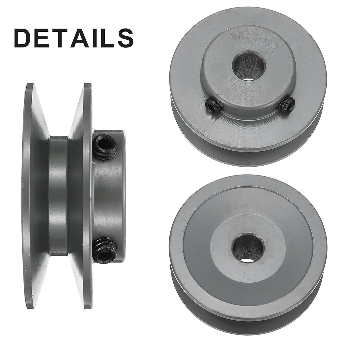 uxcell BK30-1/2 V-Belt Sheave 1/2" Bore, 3.15" OD, Single Groove Web Sheave