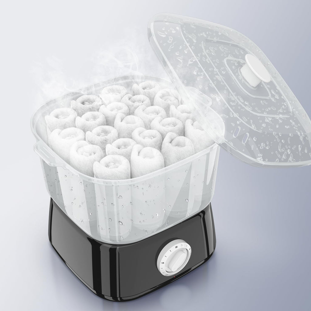 Hot Towel Warmer, Rapid Heating Towel Steamer for Facials can Hold 12 Mini Wet Towels, Portable Mini Towel Warmer for