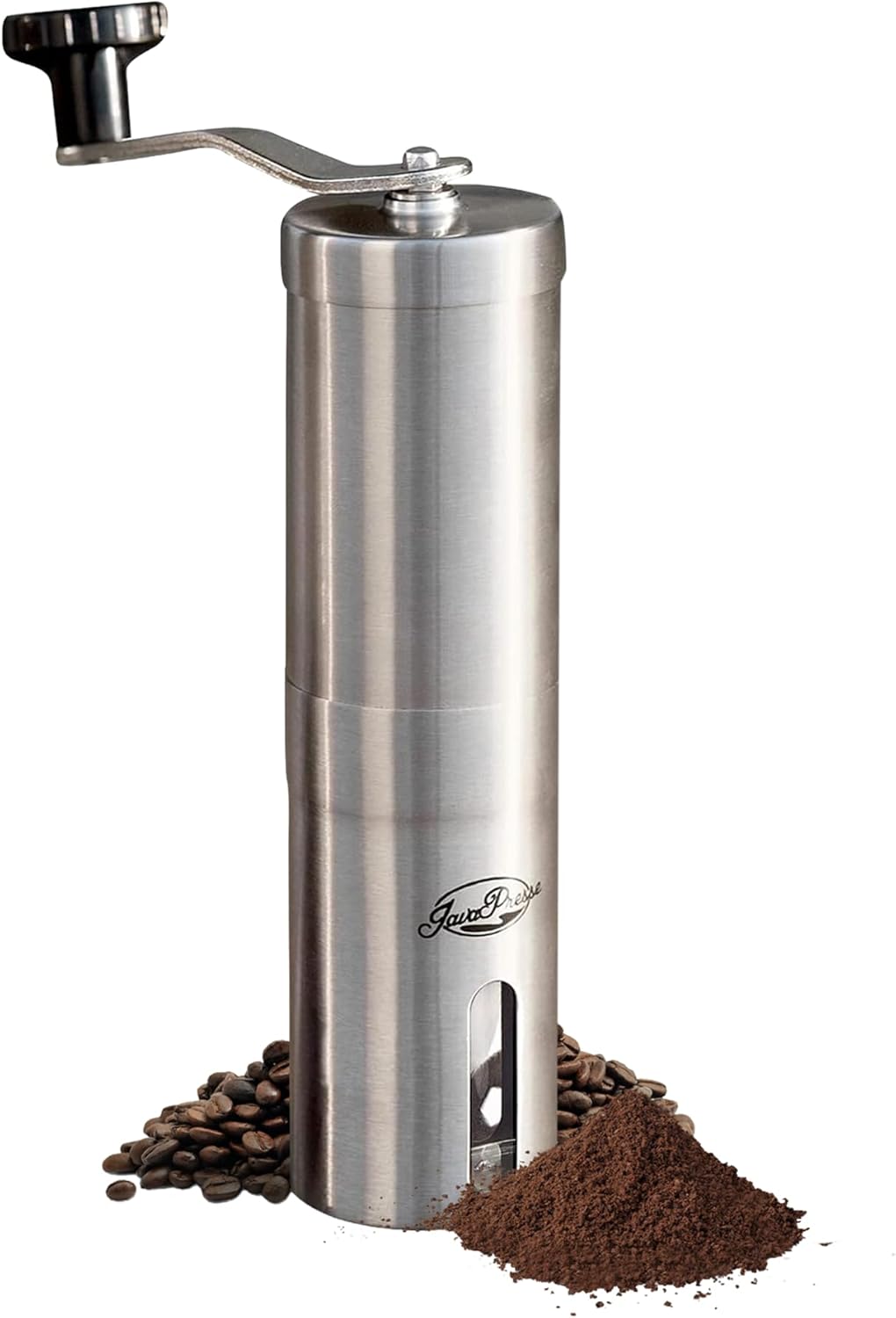 Manual Stainless Steel Coffee Grinder - 18 Adjustable Settings, Portable Conical Burr Grinder for Camping, Travel