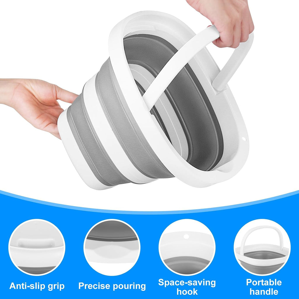 Collapsible Bucket 5L, Foldable Mop Bucket Car Wash Buckets with Handle for Cleaning Supplies, Portable Sink Wash
