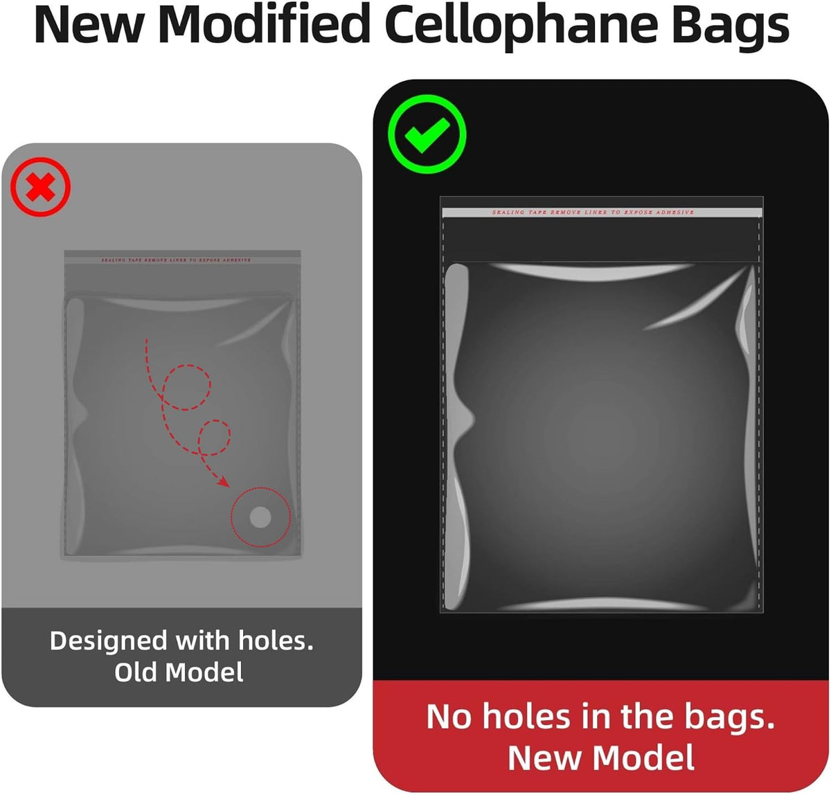 100 Count 14x20 Thick Self Sealing Cellophane Bags