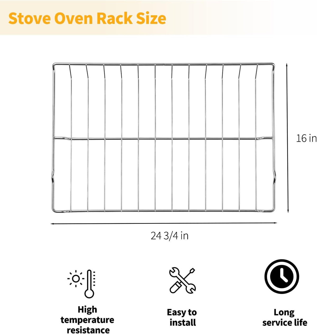 Allstare 304 Stainless Steel MHL63531403 Oven Rack Replacement for LG Stove Oven Parts 24 1/2" x 16" MHL63411403 MHL63531402 Rack-Flat LG Range Oven Parts Oven Shelf LDG4313ST Wire Rack 1 Pack