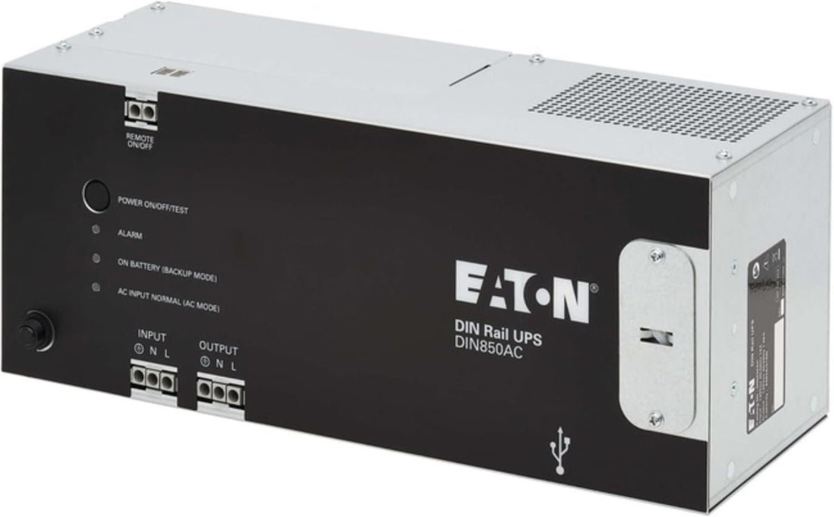 Eaton 850VA 510W 120V AC DIN Rail Industrial UPS - HARDWIRE Input/Output