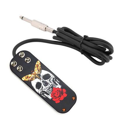 Stainless Steel Tattoo Foot Pedal Footswitch Control Skull Foot Pedal Power Supply Machine For Power Clip Cord Tattoo