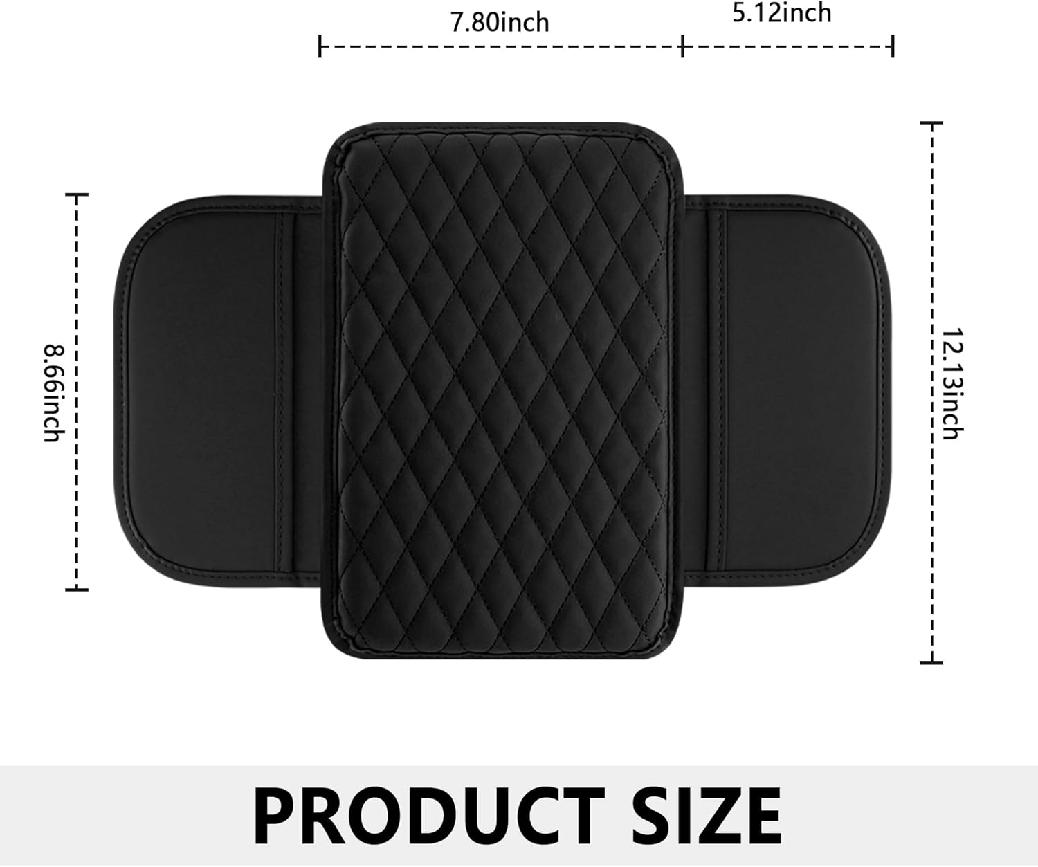 Upgraded Car Center Console Cover,Microfiber Leather Car Armrest Cover Cushion with 2 Storage Bags,Universal Car