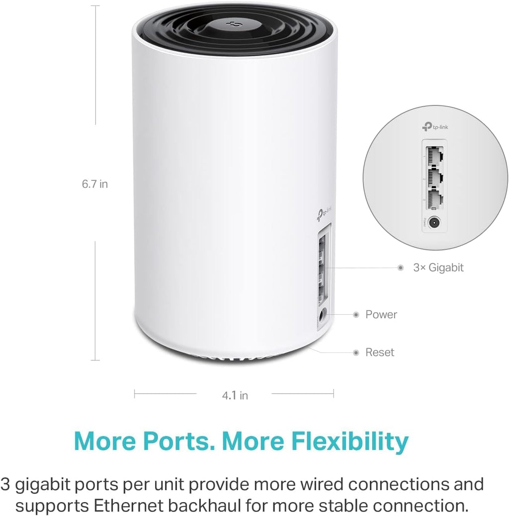 Deco XE75 AXE5400 Tri-Band WiFi 6E Mesh System - Covers up to 5500 Sq.Ft, Replaces WiFi Router and Extender