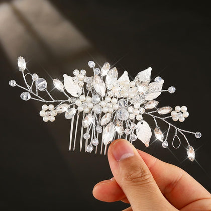 Crystal Hair Comb Bridal Pearl Wedding Hair Accessories for Women