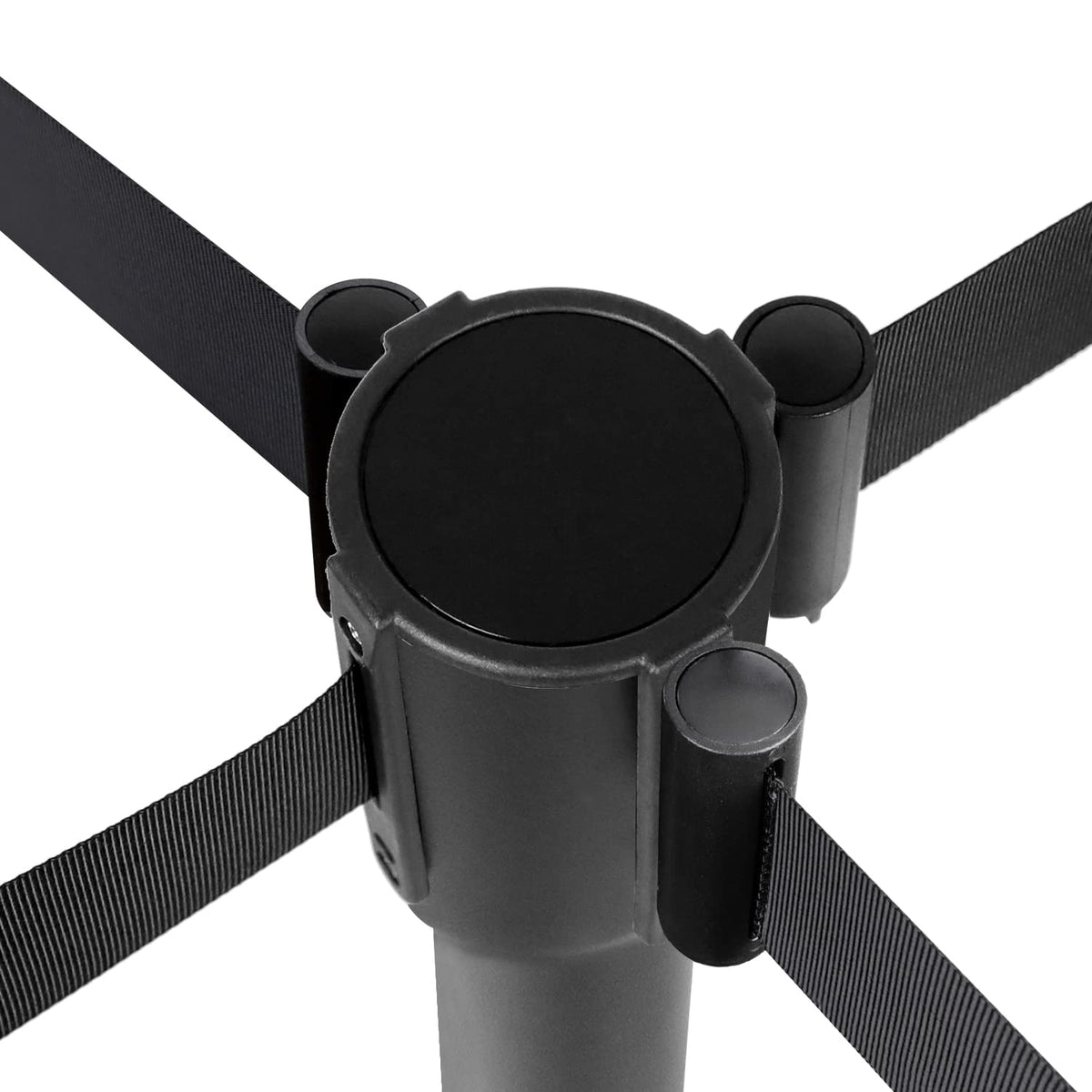 Premium Crowd Control Stanchions with 6.5 ft Retractable Belt, Easy Assembly, Sturdy, Black, Pack of 2