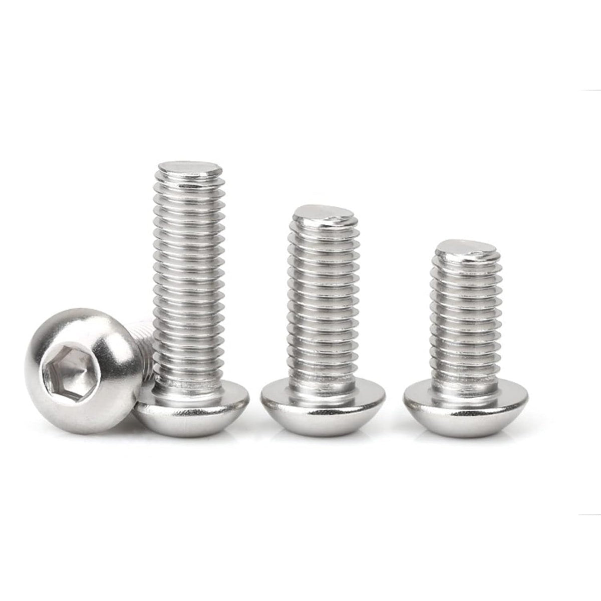 #10-32×1/2" Button Head Socket Cap Screws, Stainless Steel 18-8 (304), Allen Hex Button Head Screws,50PCS