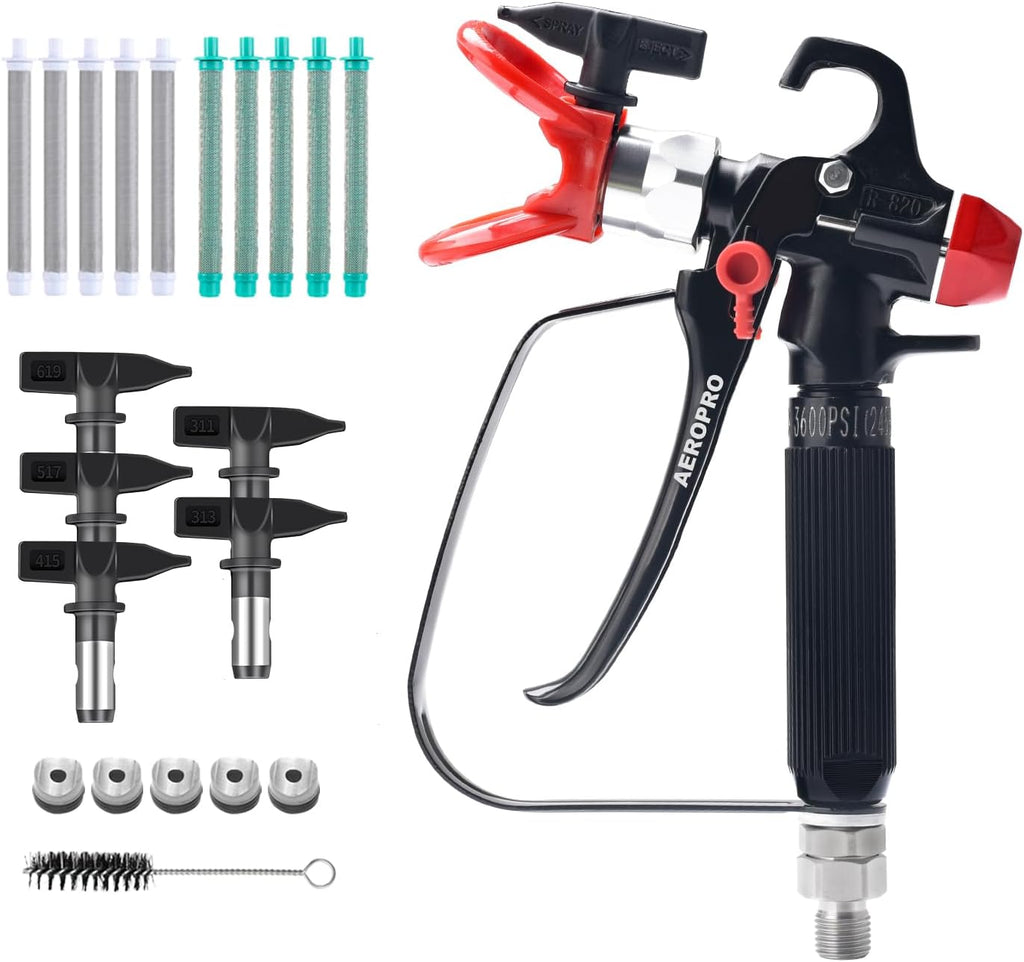 Tools Airless Paint Sprayer Gun，5 Spray Tips & 10 Filters