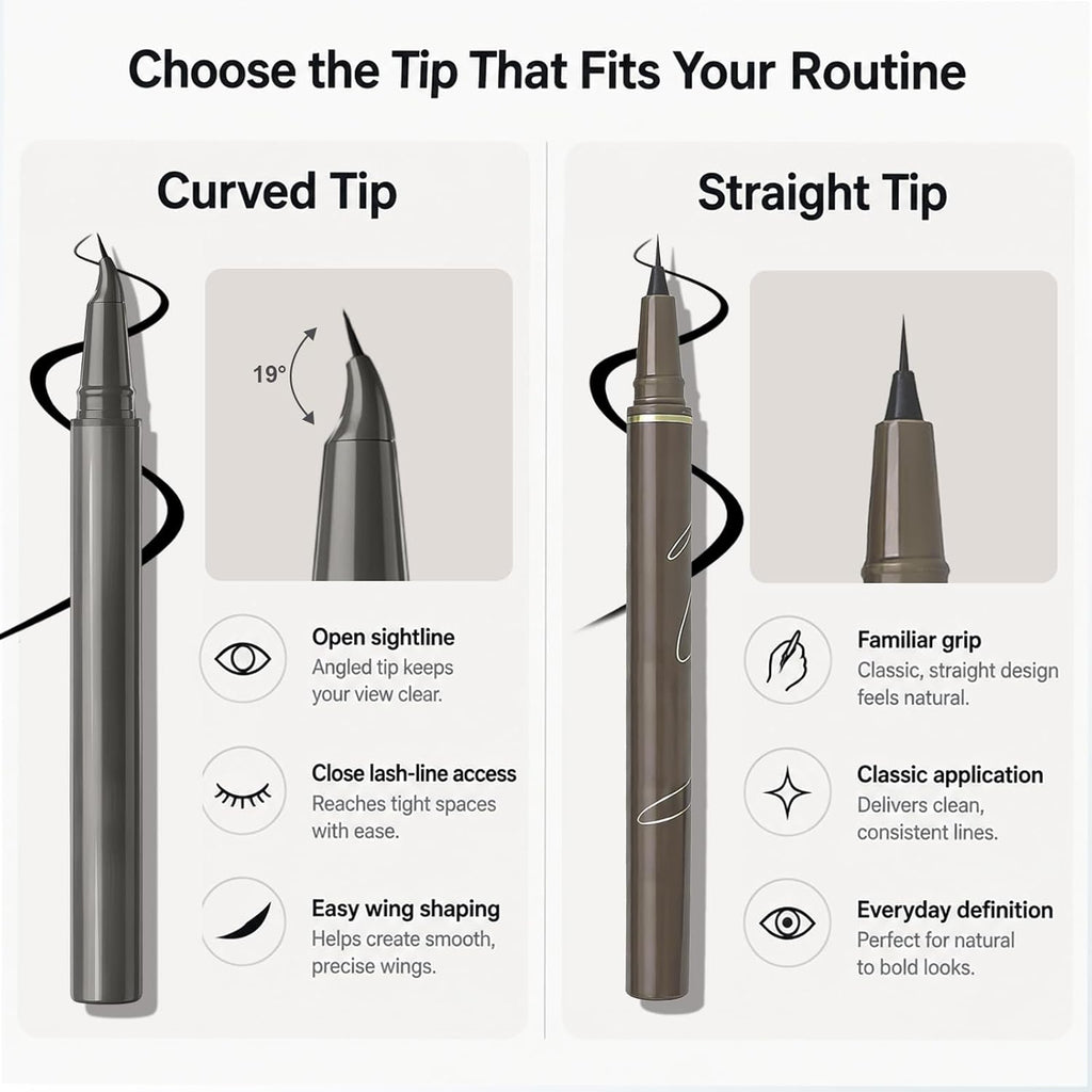 Ultra-Fine Liquid Eyeliner with 19° Angled Tip, Clear-Sight Tip Design