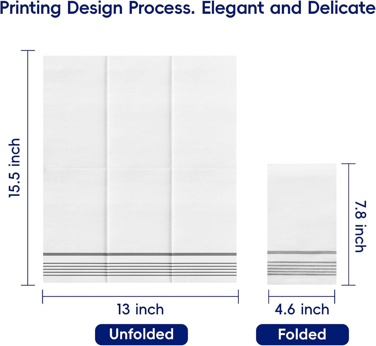 400 Silver Disposable 3-Ply Paper Dinner Napkins, Guest Hand Towels