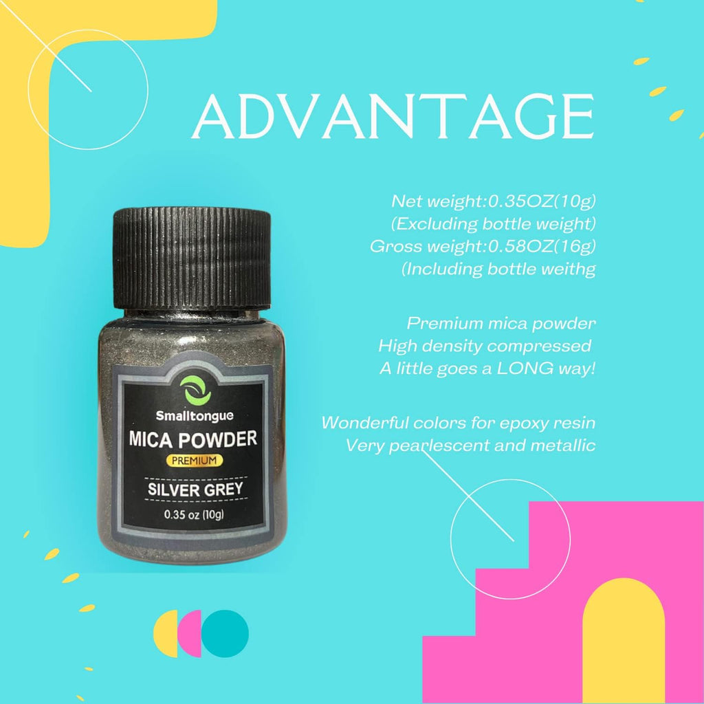 Mica Powder, 72 Colors (10g), Pigment for Epoxy Resin, Soap, Bath Bomb | Complies with ASTM D-4236| For Lip Gloss