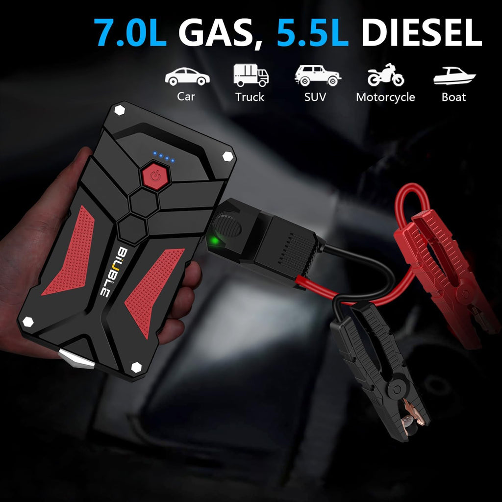 Jump Starter Car Jump Starter Auto Battery Booster Pack 5000A Peak 12V with USB-C Quick Charge,Lithium Jump Box with